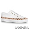 Replica Louis Vuitton White/Gold Time Out Sneakers 9