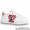 Replica Louis Vuitton Charlie Sneakers In White Leather With Vert Detail 9
