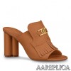 Replica Louis Vuitton Horizon Sandals In Brown Perforated Leather 9