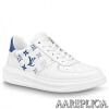 Replica Louis Vuitton White/Black LV Trainer Sneakers with #54 9