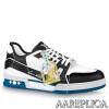 Replica Louis Vuitton LV Trainer Sneakers In Black Crystals 9
