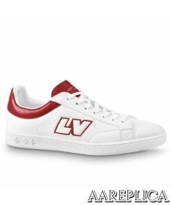 Replica Louis Vuitton Luxembourg Sneakers with Red Leather Heel