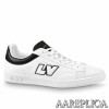 Replica Louis Vuitton Black LV Trainer Sneakers with Wool 9