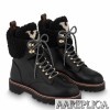 Replica Louis Vuitton Brown Territory Flat Ranger Boots with Shearling 9