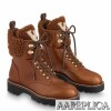 Replica Louis Vuitton Black Territory Flat Ranger Boots with Shearling 9