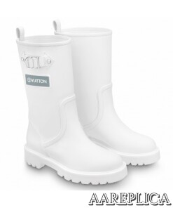 Replica Louis Vuitton Territory Flat Half Boots In White Leather