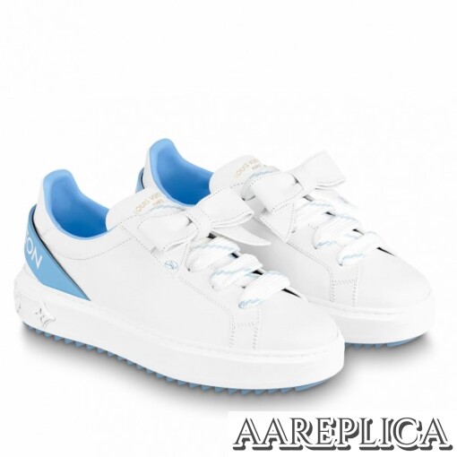 Replica Louis Vuitton Time Out Sneakers with Blue Signature Back