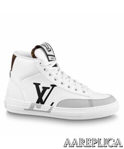 Replica Louis Vuitton White Charlie Sneaker Boots With Black Detail