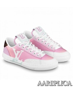 Replica Louis Vuitton Charlie Sneakers In Pink Gradient Leather