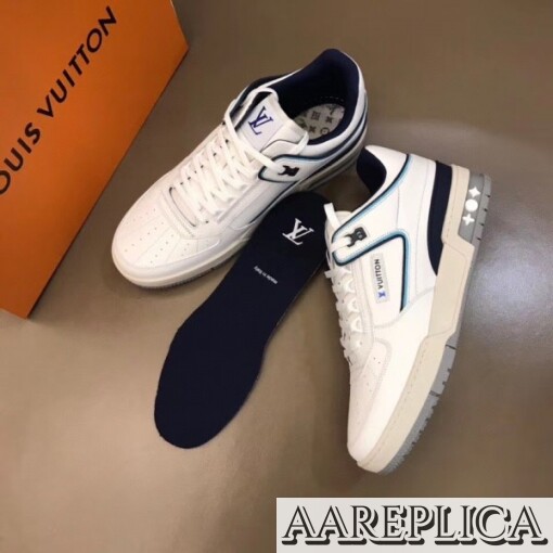 Replica Louis Vuitton LV Trainer Sneakers In White Leather 2