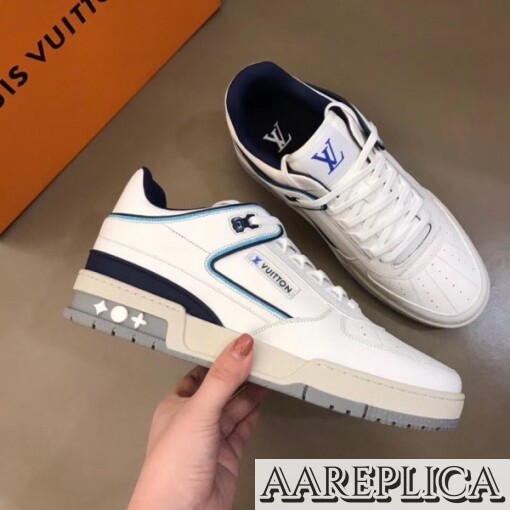 Replica Louis Vuitton LV Trainer Sneakers In White Leather 3