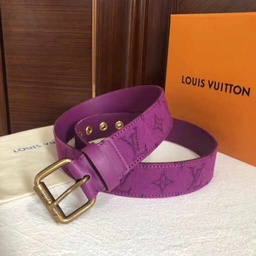 Replica Louis Vuitton Signature 35mm Belt Monogram Denim M0177Q 5