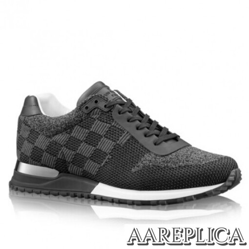 Replica Louis Vuitton Men Black Run Away Sneaker Damier