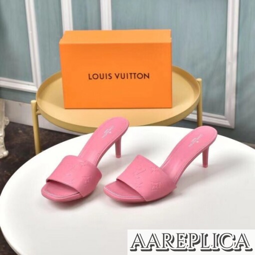 Replica Louis Vuitton Revival Mules 55mm In Pink Monogram Lambskin 6