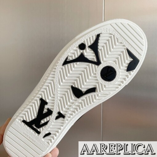 Replica Louis Vuitton White Charlie Sneaker Boots With Black Detail 3