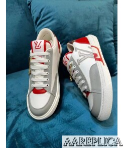 Replica Louis Vuitton Charlie Sneakers In White Leather With Red Detail 2