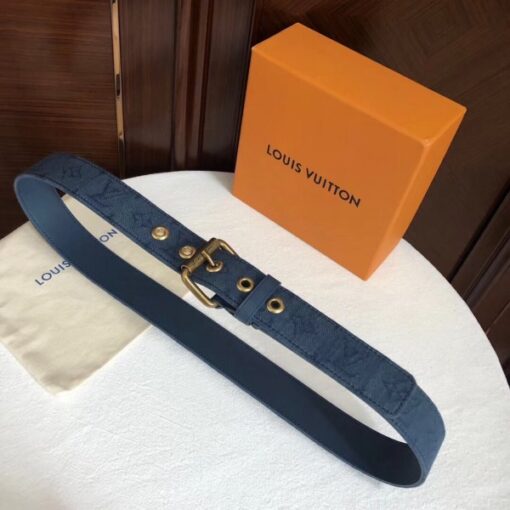 Replica Louis Vuitton Signature 35mm Belt Monogram Denim M0175Q 4