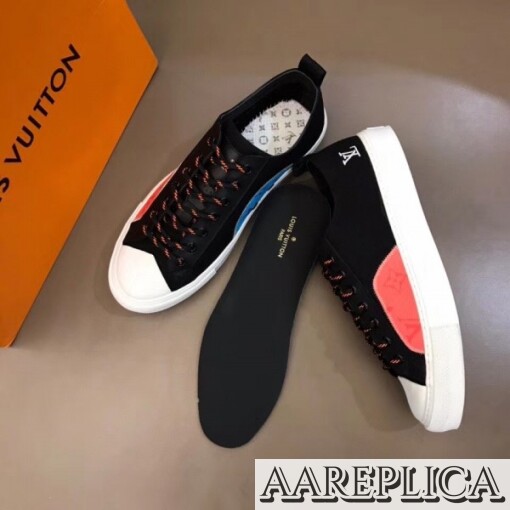 Replica Louis Vuitton Tattoo Sneakers In Black Textile 3