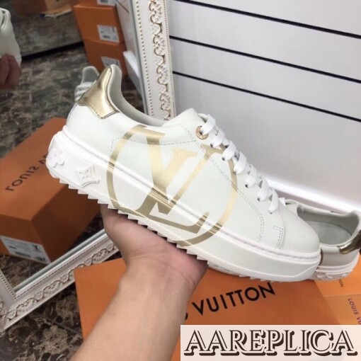 Replica Louis Vuitton Gold Time Out Sneakers 5