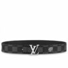 Replica Louis Vuitton LV Pyramide Glitter 40MM Belt Damier Leather M0504V 10