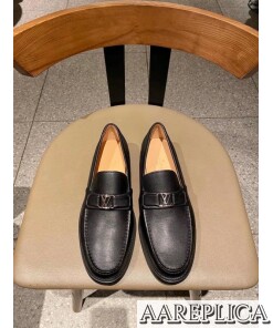 Replica Louis Vuitton Major Loafers In Black Leather 2
