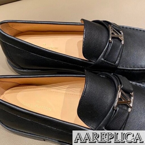 Replica Louis Vuitton Major Loafers In Black Leather 8