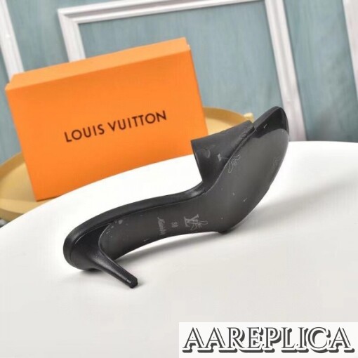 Replica Louis Vuitton Revival Mules 55mm In Black Monogram Lambskin 7