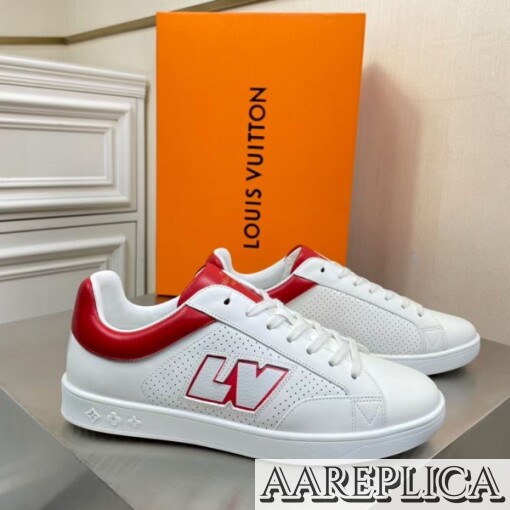 Replica Louis Vuitton Luxembourg Sneakers with Red Leather Heel 2
