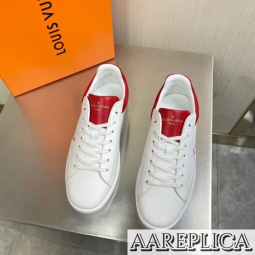 Replica Louis Vuitton Luxembourg Sneakers with Red Leather Heel 4