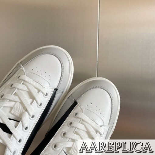 Replica Louis Vuitton Charlie Sneakers In White Leather With Black Detail 3