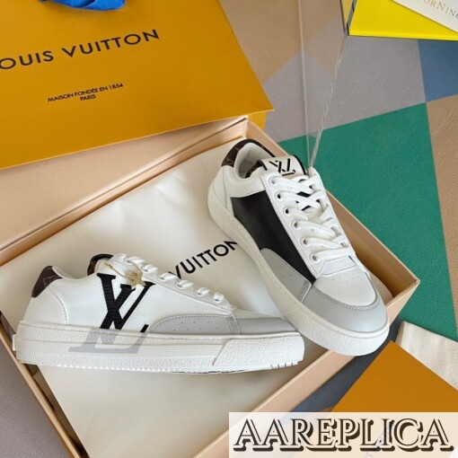 Replica Louis Vuitton Charlie Sneakers In White Leather With Black Detail 4