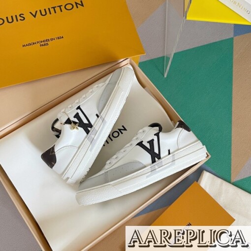 Replica Louis Vuitton Charlie Sneakers In White Leather With Black Detail 6