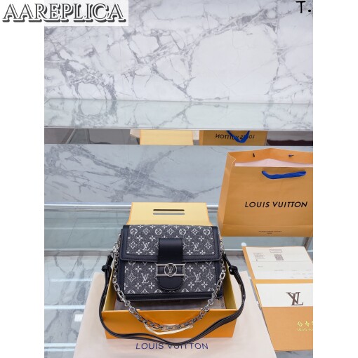 Replica Louis Vuitton DAUPHINE MM Bag Monogram Jacquard Denim M21458 6