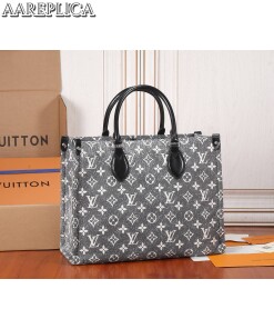Replica Louis Vuitton ONTHEGO MM Bag Monogram Jacquard Denim M46448 2