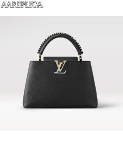 Replica Louis Vuitton Capucines MM LV Bag Etain Metallic Gray M21121