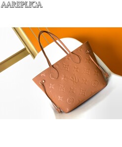 Replica Louis Vuitton LV NEVERFULL MM Cognac Brown Bag M46135 2