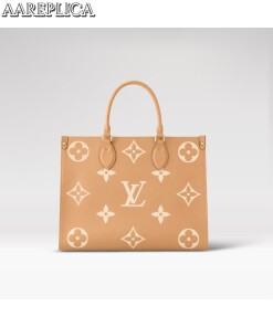 Replik Louis Vuitton LV ONTHEGO MM Arizona Beige Tasche M45982