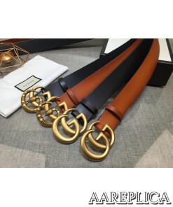 Replica Gucci GG Double G Buckle with Snake Cuir 2