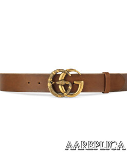 Replica Gucci GG Double G Buckle with Snake Cuir